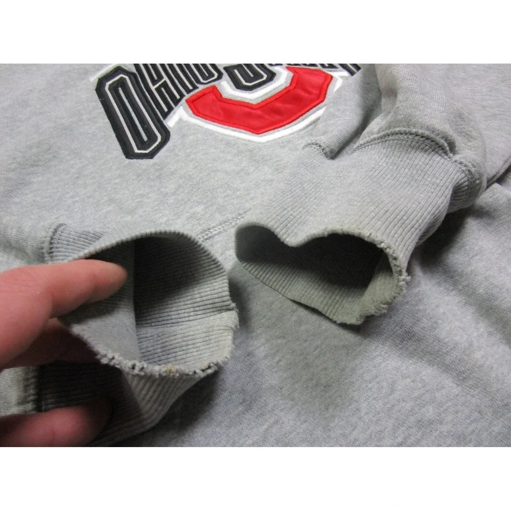 Vintage Ohio State Buckeyes Nike‎ Center Swoosh Hoodie Men's (L) Gray Sweatshirt
